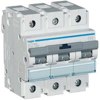 Автоматический выключатель HLF399S 3 полюса 125А тип C 10КА HAGER